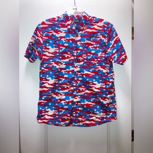 Red, White and Blue collard button up